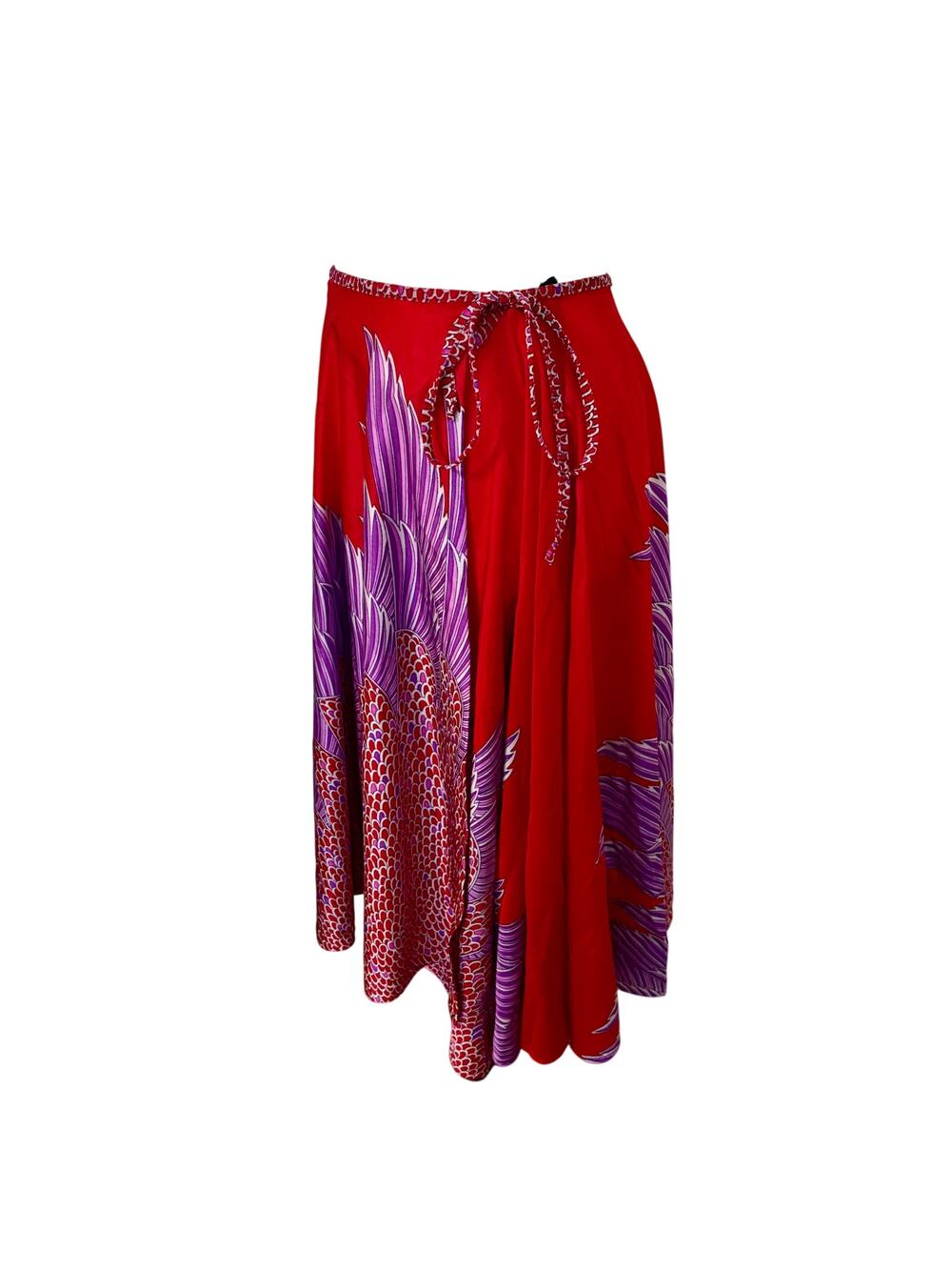 Vintage 70s Sirena Sarong Midi Wrap Skirt Swim Coverup Mermaid Scale Avant Garde